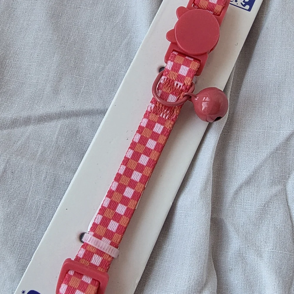 Pink Checkered Cat Collar 👀BUNDLE AND SAVE🥳
